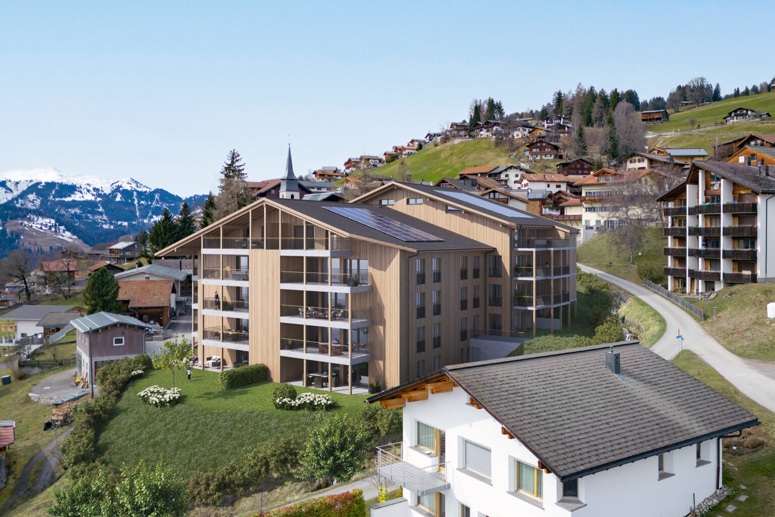 Neubau Mehrfamilienhaus Pany Graubünden